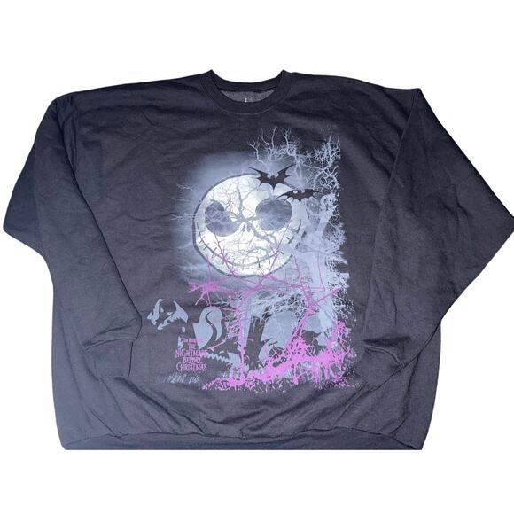 NWT Disney The Nightmare Before Christmas Black Graphic Sweatshirt Size Mens 2XL - Picture 1 of 4